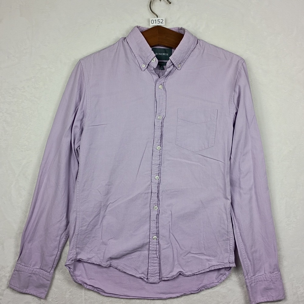 Bonobos Mens Slim Fit‎ Button Down Shirt Lavender Purple Long Sleeve Cotton M